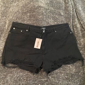 Missguided Plus Size High Waisted Black Shorts With Tags